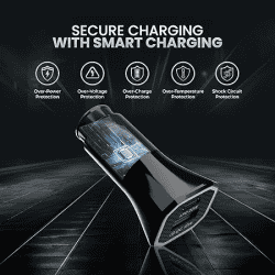 Salpido Vitor Series DualPower Type C to Lightning Car Charger | 38W | GD WC20