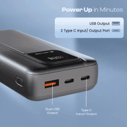 Lapcare Bravo 27000mAh Fast charging Power Bank | Type-C PD | Laptop Charging Support | AXM-023