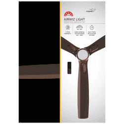 V-Guard Airwiz Light Premium High Speed BLDC Ceiling Fan | 1200 mm | 5 Star | Elegance Brown Matte
