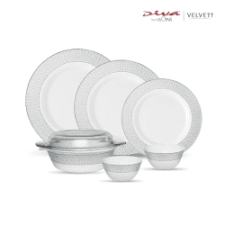 Laopala Diva Velvett Collection Opal Glass Dinner Set | 35 pc