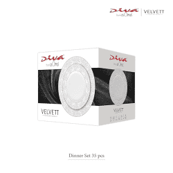 Laopala Diva Velvett Collection Opal Glass Dinner Set | 35 pc