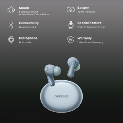OnePlus Nord Buds 3 TWS Earbuds | Active Noise Cancellation | IP55 Water and Dust Resistant | 43 Hours | Blue