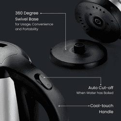 Prestige PKOSS Stainless Steel Electric Kettle | 1500W | 1.5LTR | Silver | 41587