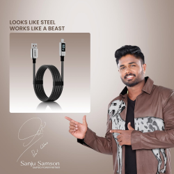 Salpido USB Type A to Type C Fast Charging Data Cable | 60W | High-Speed Data Transfer | Black | SDC-70A