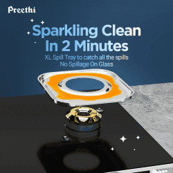 Preethi Silverin Glass Top Gas Stove | 2 Burner | Glass