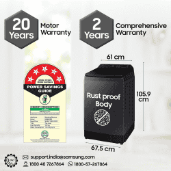 Samsung Fully Automatic Top Load Washing Machine | 12 Kg | 5 Star | Deep Charcoal | WA80F12S5CTL