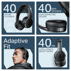 boAt Rockerz 411 Wireless Headphones | 40mm | Active Black