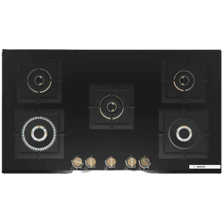 Bosch Built in Gas Hob | 5 Burner | Auto Ignition 90 cm | Black | PNV9B6G20I