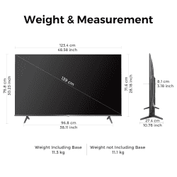 VU GloQLED Series 4K QLED Smart Google TV | 139cm (55 inches) | 55GLOQLED25