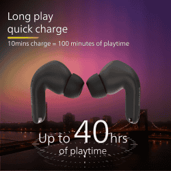 Philips In-Ear Earbuds | True Wireless | 40H | Black | TAT1269BK