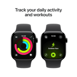 Apple Watch Series 11 | GPS + Cellular | 42mm | S/M | Jet Black Aluminium Case with Black Sport Band | MF834HN/A