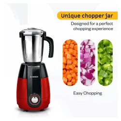 Bosch Mixer Grinder | 1000W | 4 Jars | Red-Black | MGM8842RIN