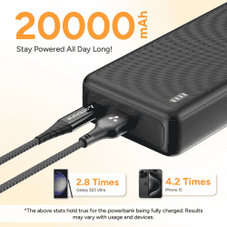 Ambrane Xtreme 20K Power Bank | 20000mAh | Black