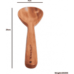 The Indus Valley Neem Wooden Oval Stir Spatula | 29cm | Wooden Serving Spoon