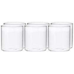Borosil Vision Small Squat Glass Set | Set of 6 | Transparent
