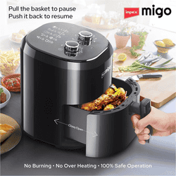 Impex Migo Air Fryer | 1200 W | 4.5 L | Instant Electric Air Fryer | Black