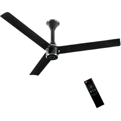 Luker Size Zero Crown Plus | 1200mm | BLDC Ceiling Fan with Remote | Black Black Chrome | 5 Star | Black