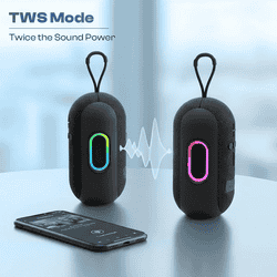 Lapcare Ozzie Portable Bluetooth Speaker | RGB Light & TWS Stereo Sound | 10W | Black | LBS-102