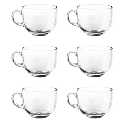 Treo Vigor Elect Glass Tea Mug | Set of 6 | 135 ml  | Transparent