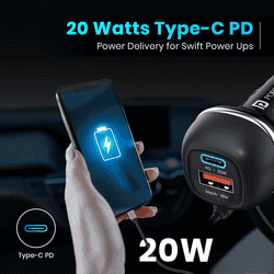 Portronics 71W Car Power 1C Triple Output Fast Car Charger | POR 1873