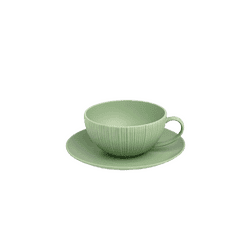 Vola Vogue Coupe Fine Porcelain Coupe set | Cup & Saucer | Set of 12 | Tea | Coffee | Moss
