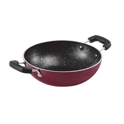 Milton Pro cook Granito Aluminium Kadhai | Soft Touch Bakelite Handles | 18 cm | Non-Induction | Deep Kadai