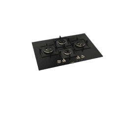 Bosch Built in Gas Hob | Tempered glass | Glass 4 Burner Auto Ignition | 75 cm | True Brass 2D Ring Burners | Black | PNI7B6F20I