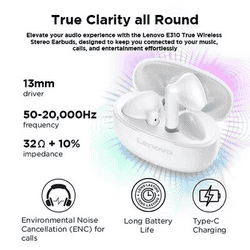 Lenovo E310 True Wireless Stereo Earbuds | Multicolor