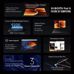 Xiaomi Pad 8 Tablet | Wi Fi Only | Nano Texture Display | With Pen | 12GB | 256GB | Graphite Grey