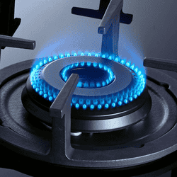 Elica Toughened Glass Top 3 Burner Automatic Hob | Black | RG FLEXI 360 LOTUS IND HD BRASS