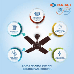BAJAJ | Maxima 600 mm 4 Blade Ceiling Fan  | Brown