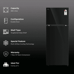 LG Frost Free Double Door Refrigerator | 466 L | 2 Star | Black Mirror | 2026 Model | GLT4626TEBM