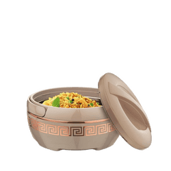 Asian Plastowares Orchid Gold Casserole | 2500ml | Elegant Dinner Set | Multicolor