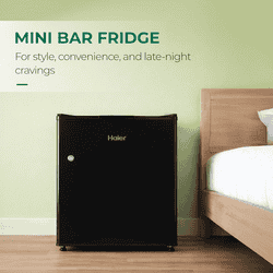 Haier Direct Cool Minibar Single Door Refrigerator | 50 L | 2 Star | Black | HRD-752KSA