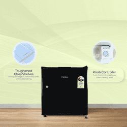 Haier Direct Cool Minibar Single Door Refrigerator | 50 L | 2 Star | Black | HRD-752KSA