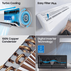 Samsung Bespoke AI WindFree Inverter Smart Split AC | 1.5 Ton | 3 Star | Digital Inverter | White | 2026 Model | AR60H18D1PWNNA