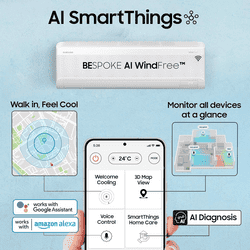 Samsung Bespoke AI WindFree Inverter Smart Split AC | 1.5 Ton | 3 Star | Digital Inverter | White | 2026 Model | AR60H18D1PWNNA
