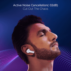 Boat Nirvana Lucid Wireless in Ear Earbuds | Active Noise Cancellation up to 32dB | Zinc White