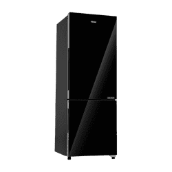 Haier Bottom Mount Refrigerator | 265L | 2 Star | Black Glass | HRB-3152PKGA-P