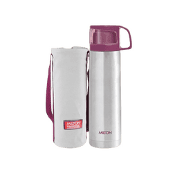 Milton Glassy 500 Thermosteel Vacuum Insulated Flask | with Cup lid & Jacket Tea | Multicolors