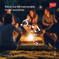 Impex Portable M1012 MusikBar M1012 | Portable Bluetooth Soundbar with LED Light Function | Black