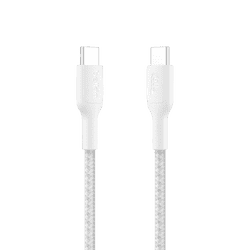Belkin Braided Cable BoostCharge Pro | Fast Charging Cable | Type C Charger | White | CAB024FQ1MWH