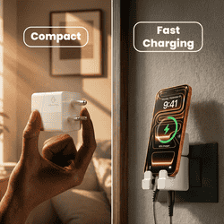 KERATIN Type-C Fast Charger Adapter | 25W | Charger & Holder | White