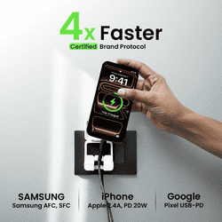 KERATIN Type-C Fast Charger Adapter | 25W | Charger & Holder | White