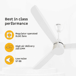 Atomberg Renesa Prime  BLDC Ceiling Fan with Remote | 1200mm | 5 Star | Gloss White