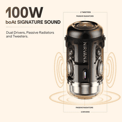 Boat Nirvana Luxe Bluetooth Speaker | 100W | Spatial Audio | NFC Pairing | Charcoal Black