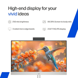 HP All-in-One Desktop | AMD Ryzen 5 7520U | 16GB | 512GB | Windows 11 Home | Shell White | 24-CR0271IN