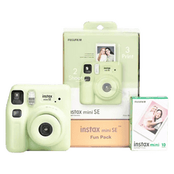 FUJIFILM Instax Mini SE Fun Pack Instant Camera | 10 Shots | Green
