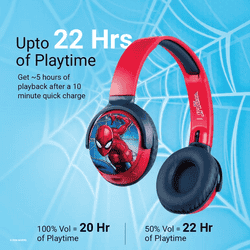 Marvel Spider-Man Kids Bluetooth Stereo Headphones | Swivel & Foldable Cups | Red | MV-9955-SM
