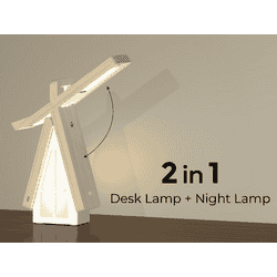 iGear FlexGlow 2-in-1 LED Desk and Night Lamp | Type-C Charging | Modern Minimalist Look | White